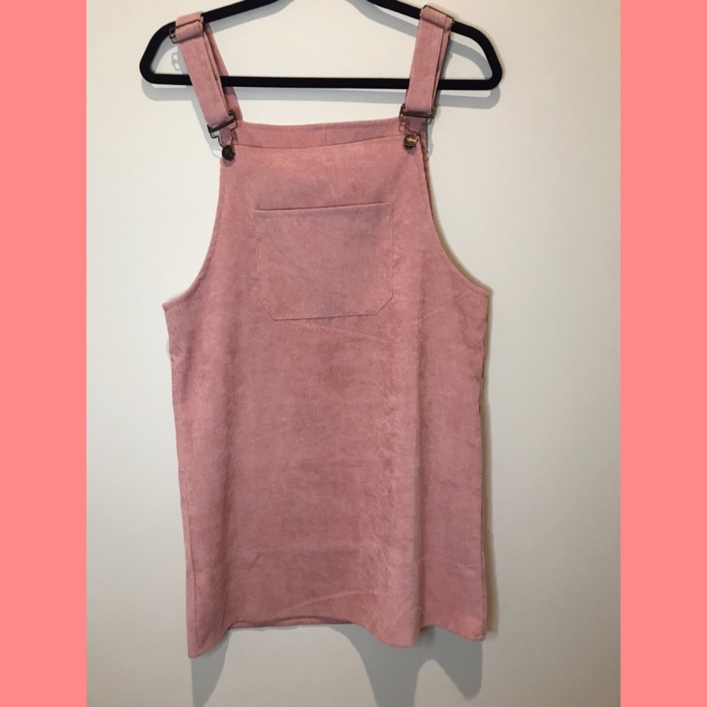pink overall dress!